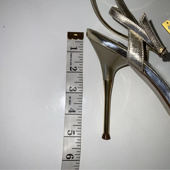 Gold metallic stiletto strappy sandals - Picture 2 of 7